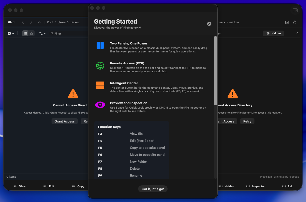 Getting Started and keyboard shortcuts